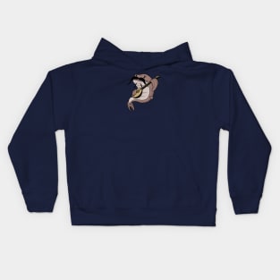 Catfish playing lute cartoon Kids Hoodie